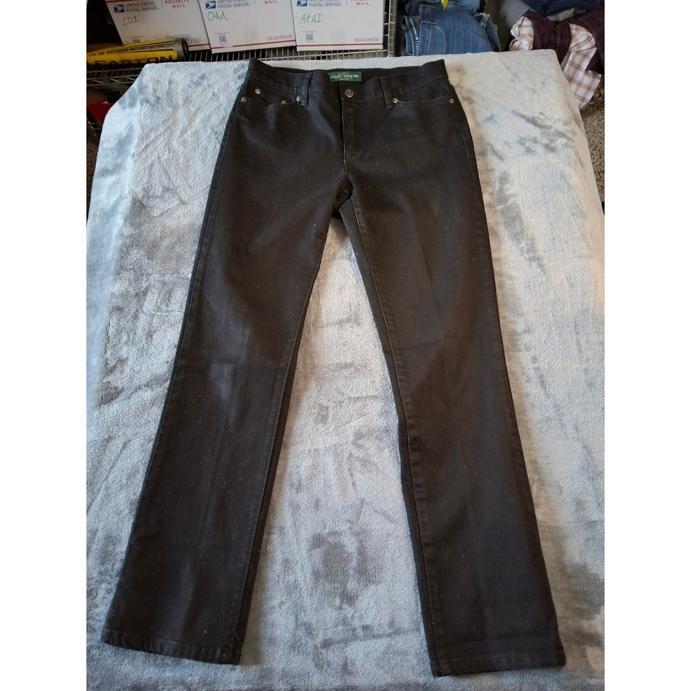 Lauren Ralph Lauren Petite Black Classic Straight Leg Jeans Size 4P Denim Pants